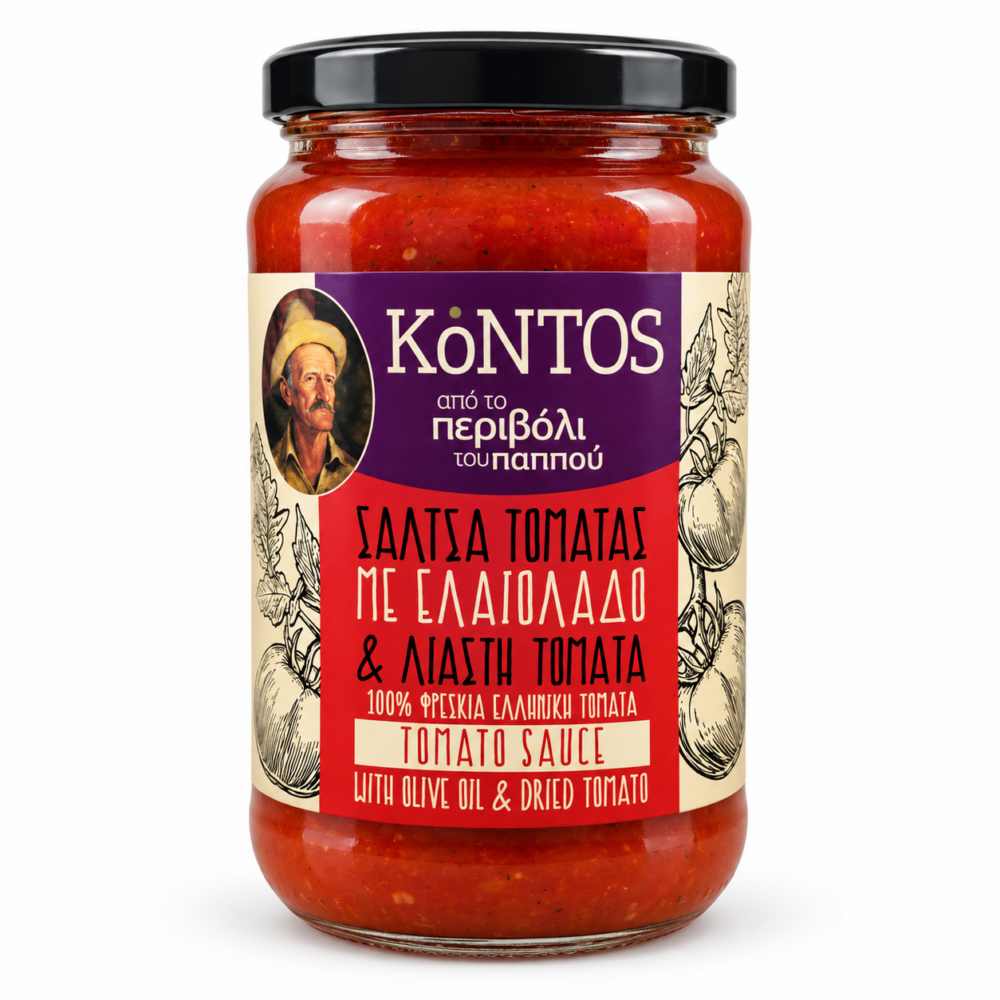 Kontos tomatikaste oliiviõli ja päikesekuivatatud tomatiga 580 g
