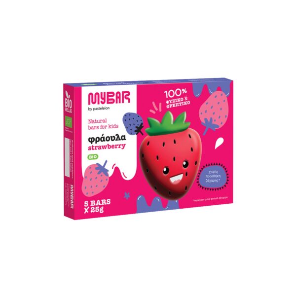 Ökoloogilised maasikabatoonid 5x25 g Mybar