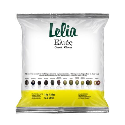 Rohelised viilutatud Kreeka oliivid Lelia suures 1 kg pakendis
