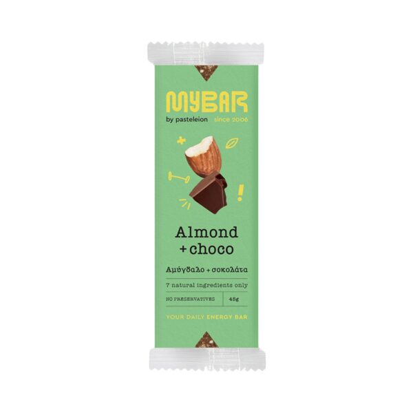 Maitsev Mybar müslibatoon mandlite ja šokolaadiga 45 g.