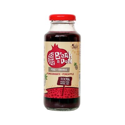 Naturaalne kvaliteetne 250 ml granaatõuna-ananassimahl ilma lisatud suhkruteta.