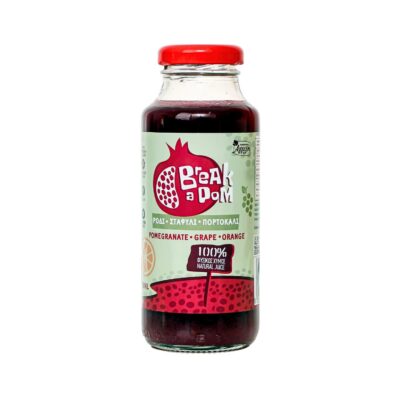 Naturaalne kvaliteetne 250 ml granaatõunamahl viinamarja ja apelsiniga ilma lisatud suhkruteta.